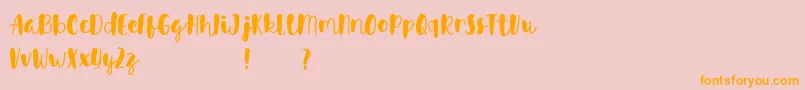 Avinda-Schriftart – Orangefarbene Schriften auf rosa Hintergrund