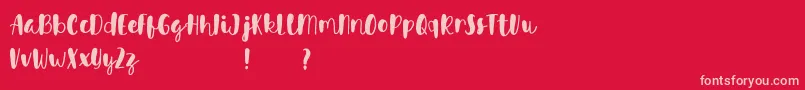 Avinda Font – Pink Fonts on Red Background