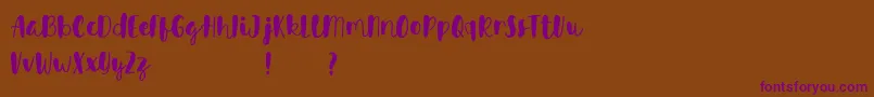 Avinda Font – Purple Fonts on Brown Background