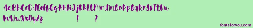 Avinda Font – Purple Fonts on Green Background