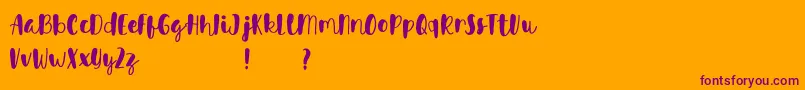 Avinda Font – Purple Fonts on Orange Background