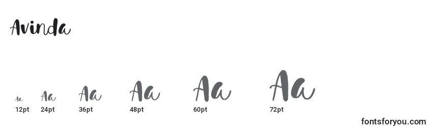 Avinda (120346) Font Sizes