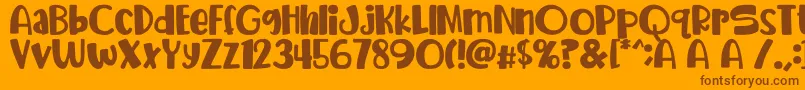 avocado Font – Brown Fonts on Orange Background