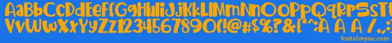 avocado Font – Orange Fonts on Blue Background