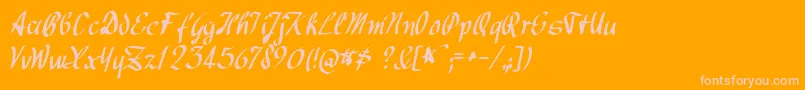 avocado Font – Pink Fonts on Orange Background