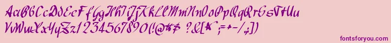 avocado Font – Purple Fonts on Pink Background