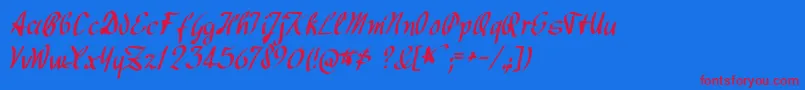 avocado Font – Red Fonts on Blue Background