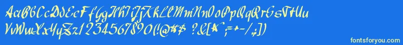 avocado Font – Yellow Fonts on Blue Background