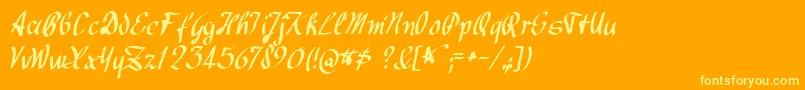 avocado Font – Yellow Fonts on Orange Background