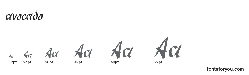 Размеры шрифта Avocado (120349)