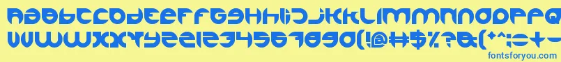 フォントAlexandraBold – 青い文字が黄色の背景にあります。