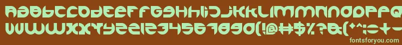 フォントAlexandraBold – 緑色の文字が茶色の背景にあります。