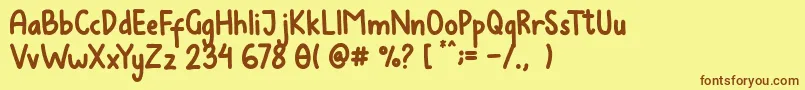Avocados Font – Brown Fonts on Yellow Background