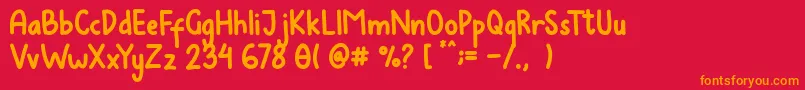 Avocados Font – Orange Fonts on Red Background