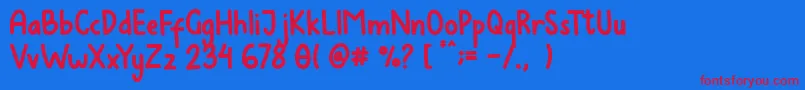 Avocados Font – Red Fonts on Blue Background