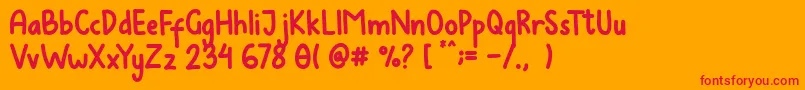 フォントAvocados – オレンジの背景に赤い文字