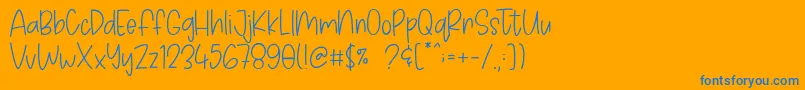 Avoids Dislikes Font – Blue Fonts on Orange Background