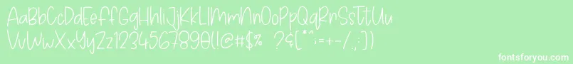 Avoids Dislikes Font – White Fonts on Green Background