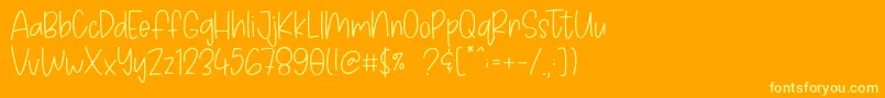 Avoids Dislikes Font – Yellow Fonts on Orange Background
