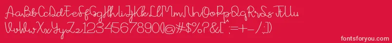 Avrilya Font – Pink Fonts on Red Background