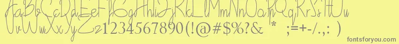 Awali Font – Gray Fonts on Yellow Background