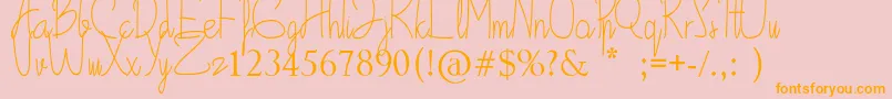 Awali Font – Orange Fonts on Pink Background