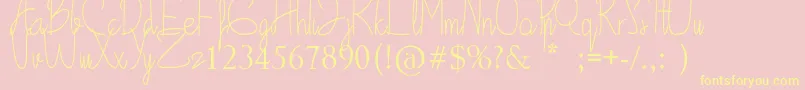 Awali Font – Yellow Fonts on Pink Background