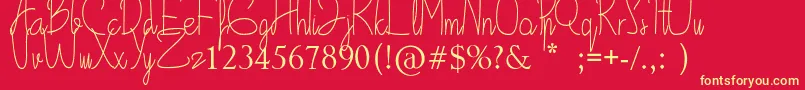 Awali Font – Yellow Fonts on Red Background