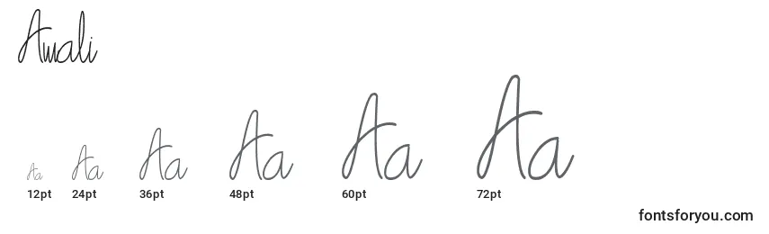Awali Font Sizes
