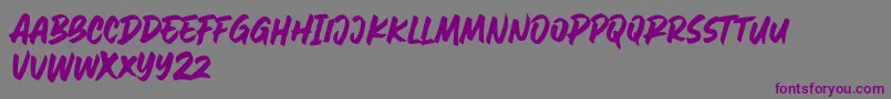 フォントAweSomE JouRneY – 紫色のフォント、灰色の背景