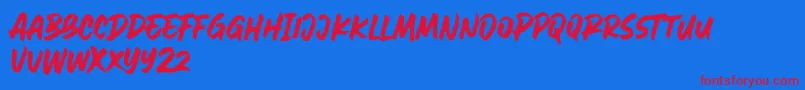 AweSomE JouRneY-fontti – punaiset fontit sinisellä taustalla