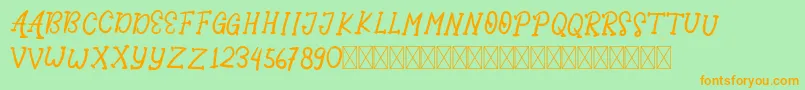 awesome party Font – Orange Fonts on Green Background
