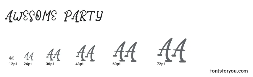 Awesome party Font Sizes