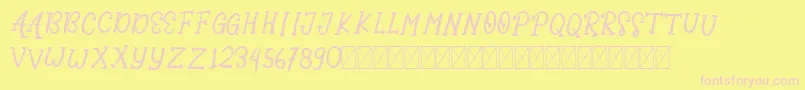 awesome party-fontti – vaaleanpunaiset fontit keltaisella taustalla