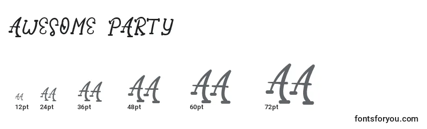 Awesome party (120359) Font Sizes