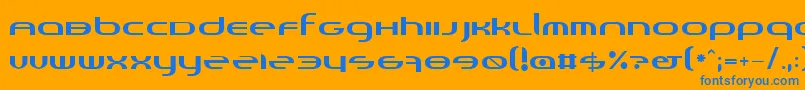 フォントRandi – オレンジの背景に青い文字