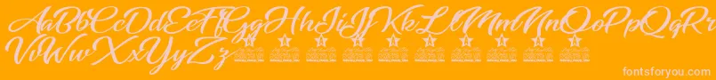Awesome Season Personal Use Font – Pink Fonts on Orange Background