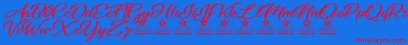 Awesome Season Personal Use Font – Red Fonts on Blue Background