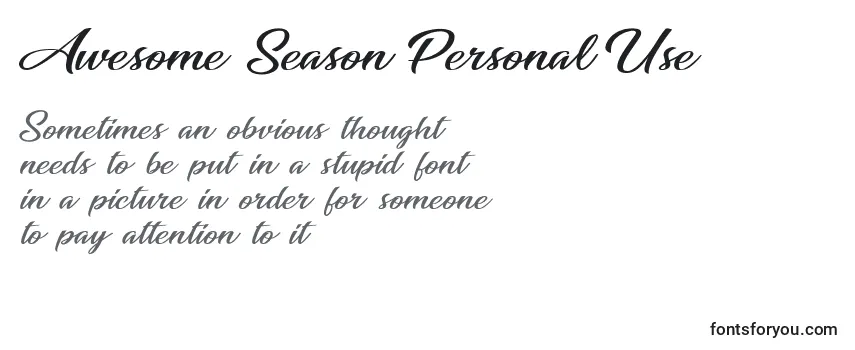 Schriftart Awesome Season Personal Use