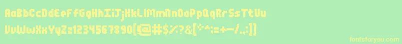 awesome-Schriftart – Gelbe Schriften auf grünem Hintergrund