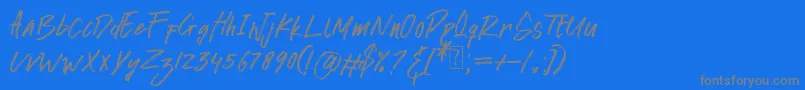 Weitere Informationen zur awkward alone-Schriftart awkward alone-Schriftart – Graue Schriften auf blauem Hintergrund
