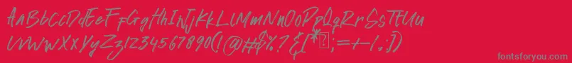 awkward alone Font – Gray Fonts on Red Background