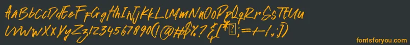 awkward alone-Schriftart – Orangefarbene Schriften auf schwarzem Hintergrund