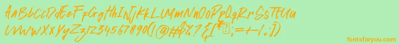 Police awkward alone – polices orange sur fond vert