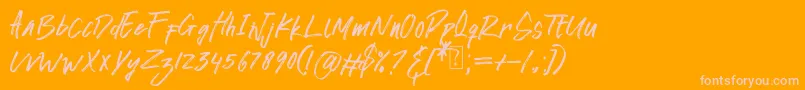 Czcionka awkward alone – różowe czcionki na pomarańczowym tle