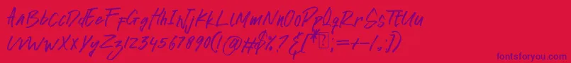 awkward alone Font – Purple Fonts on Red Background