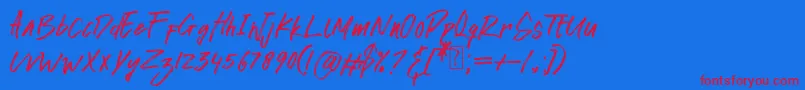 More about awkward alone Font awkward alone Font – Red Fonts on Blue Background