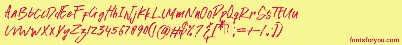 fuente awkward alone – Fuentes Rojas Sobre Fondo Amarillo