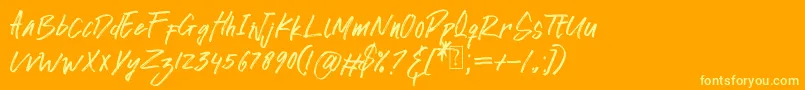 Czcionka awkward alone – żółte czcionki na pomarańczowym tle
