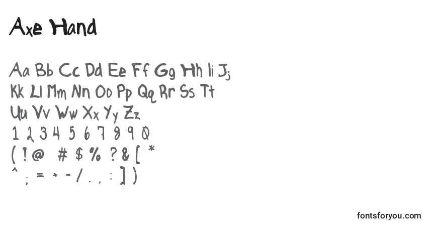 Czcionka Axe Hand – alfabet, cyfry, specjalne znaki